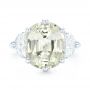  Platinum Custom Three Stone White Sapphire And Diamond Fashion Ring - Top View -  102877 - Thumbnail