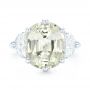 18k White Gold 18k White Gold Custom Three Stone White Sapphire And Diamond Fashion Ring - Top View -  102877 - Thumbnail