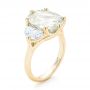 18k Yellow Gold 18k Yellow Gold Custom Three Stone White Sapphire And Diamond Fashion Ring - Three-Quarter View -  102877 - Thumbnail