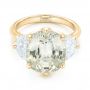 18k Yellow Gold 18k Yellow Gold Custom Three Stone White Sapphire And Diamond Fashion Ring - Flat View -  102877 - Thumbnail