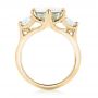14k Yellow Gold 14k Yellow Gold Custom Three Stone White Sapphire And Diamond Fashion Ring - Front View -  102877 - Thumbnail