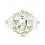 14k Yellow Gold 14k Yellow Gold Custom Three Stone White Sapphire And Diamond Fashion Ring - Top View -  102877 - Thumbnail