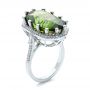 18k White Gold 18k White Gold Custom Tourmaline And Diamond Halo Fashion Ring - Three-Quarter View -  100869 - Thumbnail