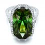  Platinum Platinum Custom Tourmaline And Diamond Halo Fashion Ring - Flat View -  100869 - Thumbnail