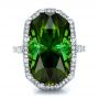 18k White Gold 18k White Gold Custom Tourmaline And Diamond Halo Fashion Ring - Top View -  100869 - Thumbnail