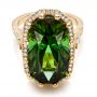 18k Yellow Gold Custom Tourmaline And Diamond Halo Fashion Ring - Flat View -  100869 - Thumbnail