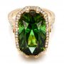 14k Yellow Gold 14k Yellow Gold Custom Tourmaline And Diamond Halo Fashion Ring - Flat View -  100869 - Thumbnail