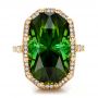 14k Yellow Gold 14k Yellow Gold Custom Tourmaline And Diamond Halo Fashion Ring - Top View -  100869 - Thumbnail