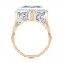 14k Yellow Gold And 14K Gold Custom Two-tone Aquamarine And Diamond Fashion Ring - Front View -  103289 - Thumbnail