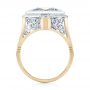 14k Yellow Gold And Platinum 14k Yellow Gold And Platinum Custom Two-tone Aquamarine And Diamond Fashion Ring - Front View -  103289 - Thumbnail