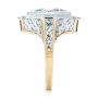 14k Yellow Gold And 14K Gold Custom Two-tone Aquamarine And Diamond Fashion Ring - Side View -  103289 - Thumbnail