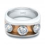  Platinum And 18k Rose Gold Platinum And 18k Rose Gold Custom Two-tone Diamond Fashion Ring - Flat View -  102224 - Thumbnail