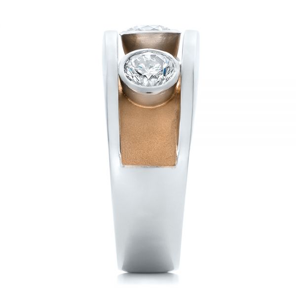 Platinum And 18k Rose Gold Platinum And 18k Rose Gold Custom Two-tone Diamond Fashion Ring - Side View - 102224