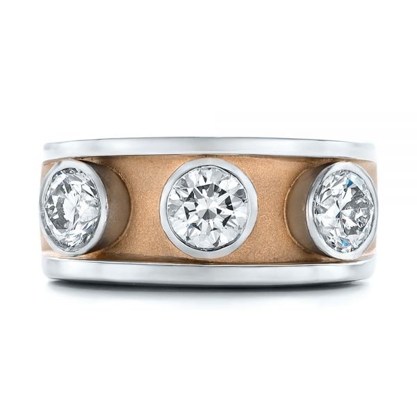  Platinum And 14k Rose Gold Platinum And 14k Rose Gold Custom Two-tone Diamond Fashion Ring - Top View -  102224