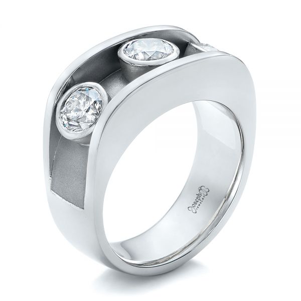  Platinum And Platinum Platinum And Platinum Custom Two-tone Diamond Fashion Ring - Three-Quarter View -  102224