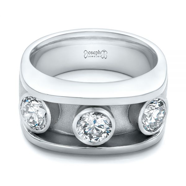  Platinum And 18k White Gold Platinum And 18k White Gold Custom Two-tone Diamond Fashion Ring - Flat View -  102224