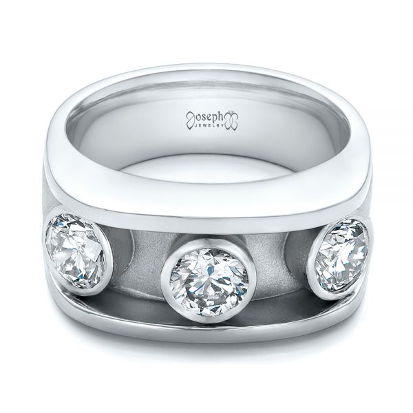 Platinum And 14k White Gold Platinum And 14k White Gold Custom Two-tone Diamond Fashion Ring - Flat View - 102224