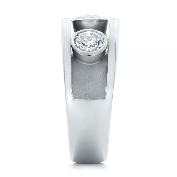 Platinum And 14k White Gold Platinum And 14k White Gold Custom Two-tone Diamond Fashion Ring - Side View - 102224