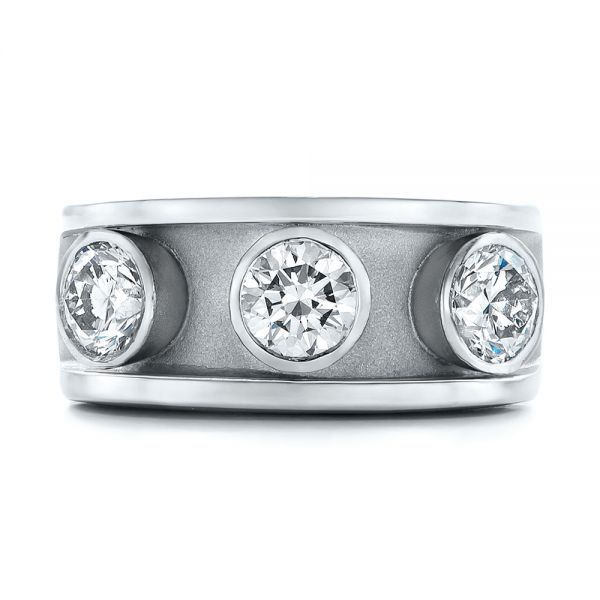  Platinum And Platinum Platinum And Platinum Custom Two-tone Diamond Fashion Ring - Top View -  102224