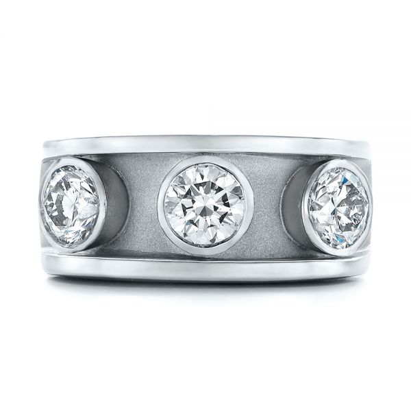 Platinum And 14k White Gold Platinum And 14k White Gold Custom Two-tone Diamond Fashion Ring - Top View - 102224