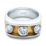  Platinum And 18k Yellow Gold Custom Two-tone Diamond Fashion Ring - Flat View -  102224 - Thumbnail