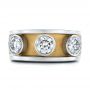  Platinum And 18k Yellow Gold Custom Two-tone Diamond Fashion Ring - Top View -  102224 - Thumbnail