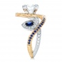 Custom Two-tone Blue Sapphire And Diamond Fashion Ring - Side View -  102469 - Thumbnail
