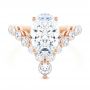 14k Rose Gold 14k Rose Gold Custom V-shaped Oval Diamond Ring - Top View -  107306 - Thumbnail