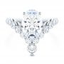  Platinum Custom V-shaped Oval Diamond Ring - Top View -  107306 - Thumbnail