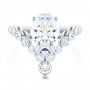 14k White Gold 14k White Gold Custom V-shaped Oval Diamond Ring - Top View -  107306 - Thumbnail