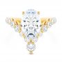 14k Yellow Gold 14k Yellow Gold Custom V-shaped Oval Diamond Ring - Top View -  107306 - Thumbnail
