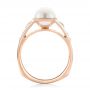 14k Rose Gold Custom White Pearl Peridot And Diamond Fashion Ring - Front View -  102755 - Thumbnail