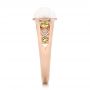 14k Rose Gold Custom White Pearl Peridot And Diamond Fashion Ring - Side View -  102755 - Thumbnail