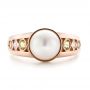 18k Rose Gold 18k Rose Gold Custom White Pearl Peridot And Diamond Fashion Ring - Top View -  102755 - Thumbnail