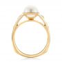 14k Yellow Gold 14k Yellow Gold Custom White Pearl Peridot And Diamond Fashion Ring - Front View -  102755 - Thumbnail