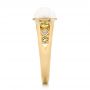 18k Yellow Gold 18k Yellow Gold Custom White Pearl Peridot And Diamond Fashion Ring - Side View -  102755 - Thumbnail