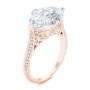 18k Rose Gold 18k Rose Gold Custom White Sapphire And Diamond Fashion Ring - Three-Quarter View -  103591 - Thumbnail