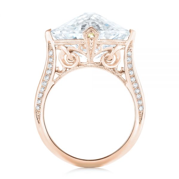 14k Rose Gold 14k Rose Gold Custom White Sapphire And Diamond Fashion Ring - Front View - 103591