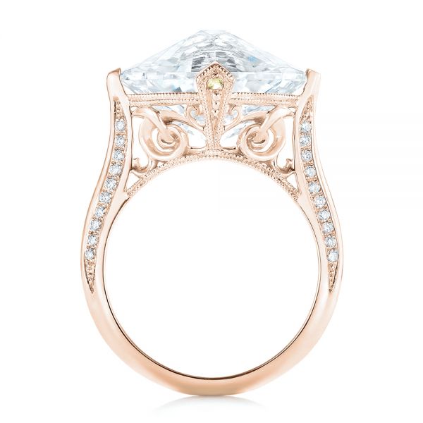 18k Rose Gold 18k Rose Gold Custom White Sapphire And Diamond Fashion Ring - Front View -  103591