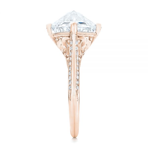 14k Rose Gold 14k Rose Gold Custom White Sapphire And Diamond Fashion Ring - Side View - 103591