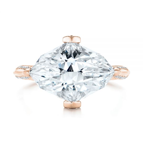 14k Rose Gold 14k Rose Gold Custom White Sapphire And Diamond Fashion Ring - Top View - 103591