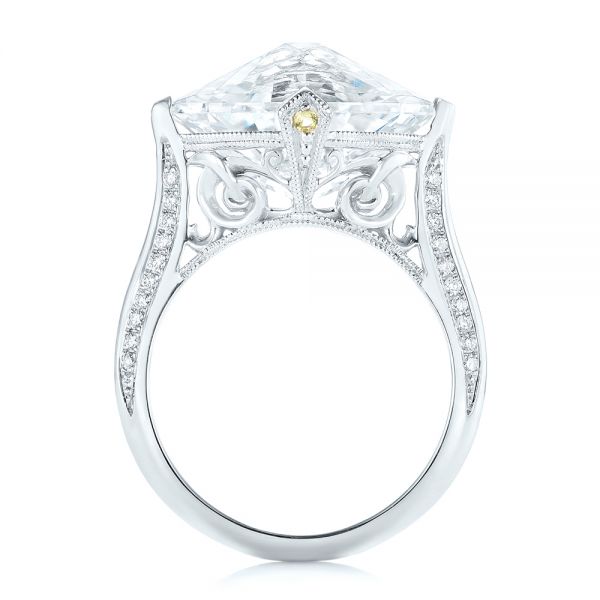 18k White Gold 18k White Gold Custom White Sapphire And Diamond Fashion Ring - Front View -  103591