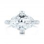 14k White Gold Custom White Sapphire And Diamond Fashion Ring - Top View -  103591 - Thumbnail