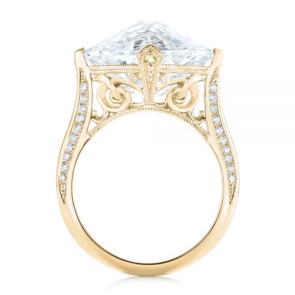 18k Yellow Gold 18k Yellow Gold Custom White Sapphire And Diamond Fashion Ring - Front View - 103591