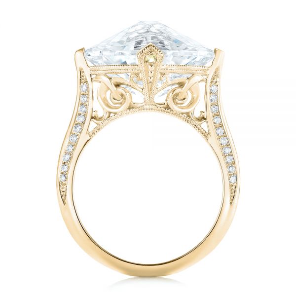 14k Yellow Gold 14k Yellow Gold Custom White Sapphire And Diamond Fashion Ring - Front View -  103591