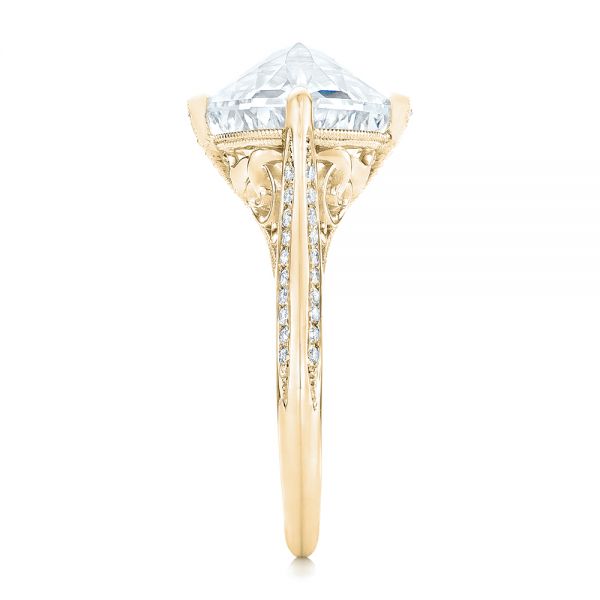 18k Yellow Gold 18k Yellow Gold Custom White Sapphire And Diamond Fashion Ring - Side View - 103591