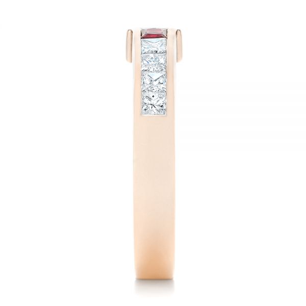 14k Rose Gold 14k Rose Gold Custom Ruby And Diamond Fashion Ring - Side View - 102830