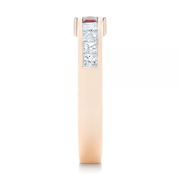 14k Rose Gold 14k Rose Gold Custom Ruby And Diamond Fashion Ring - Side View -  102830