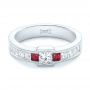 18k White Gold 18k White Gold Custom Ruby And Diamond Fashion Ring - Flat View -  102830 - Thumbnail