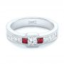 14k White Gold 14k White Gold Custom Ruby And Diamond Fashion Ring - Flat View -  102830 - Thumbnail